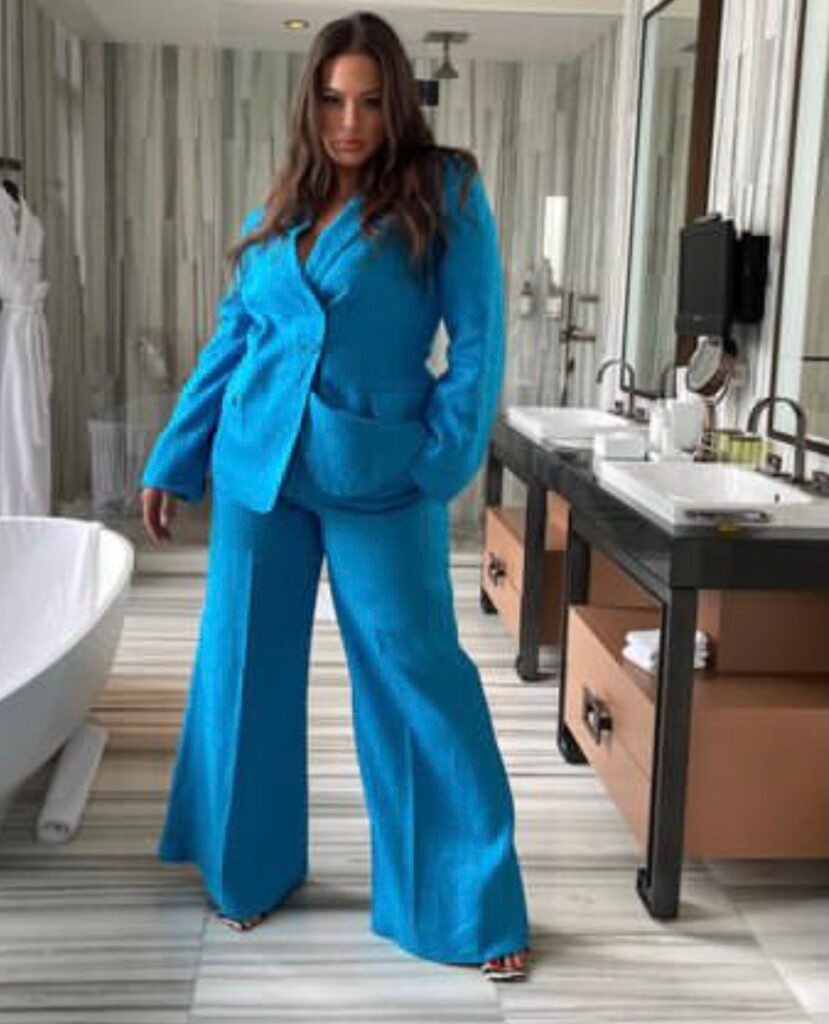 Ashley Graham's pantsuit look